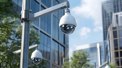 Modern Surveillance Camera in Urban Setting