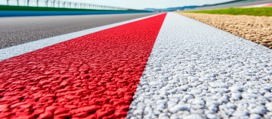 Race Track with Red and White Stripes