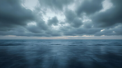 Dark Clouds Over the Ocean, Background Illustration