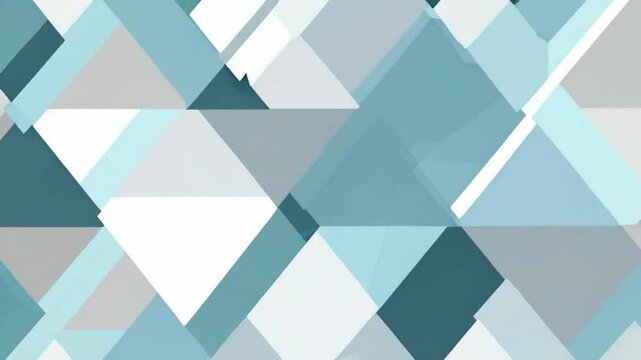 Abstract geometric pattern featuring various shades of blue and gray triangles.