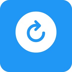 Icon designed for symbol of the refresh on blue background.