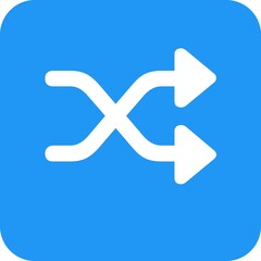 Obraz premium Icon designed for symbol of the shuffle on blue background.