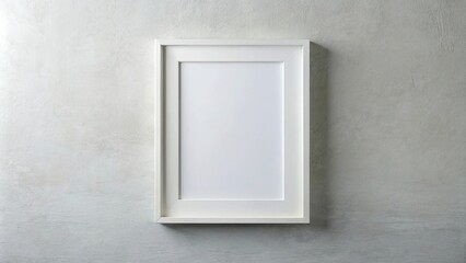 High angle minimalist mockup of empty white frame wall