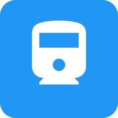 Icon for the train on blue square.