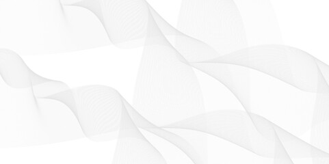 Dynamic sound wave isolated on white background. Abstract flowing wave lines. Design element for technology, science, modern concept.