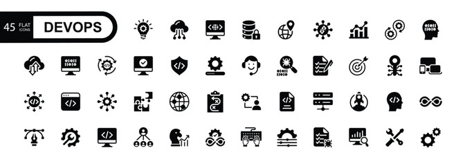DevOps  web icon vector illustration concept for software engineering and development. 
