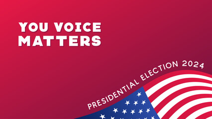 Presidential Election Poster with American Flag Vector