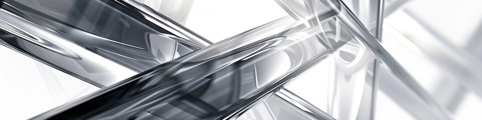 Fototapeta premium Abstract Cross Formations in Elegant Silver Tones