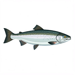 realistic salmon fish illustration isolated on white background