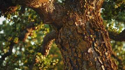 Fototapeta premium Weathered Tree Bark Texture Showcasing Nature s Intricate Patterns