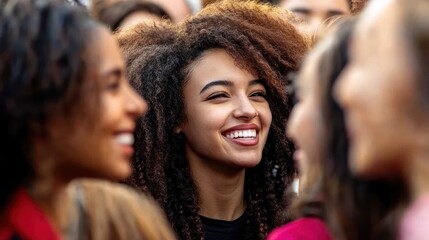 Fototapeta premium Smiling Women in Crowd