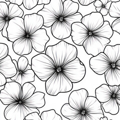 A Aubrieta, line pattern, black and white artwork style. Coloring book, zoom out, isolated on solid white background