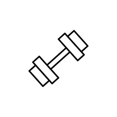 A simple outline of a dumbbell, symbolizing fitness, exercise, or strength training, often used in health and sports visuals.