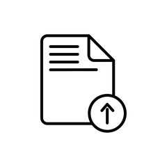 A file upload icon, representing the action of transferring or uploading digital content, typically seen in user interfaces or cloud platforms.