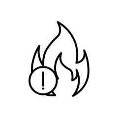 Fire hazard icon symbolizing risk or danger of fire.