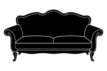 Sofa | vector silhouette illustration on white background