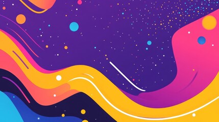 Fototapeta premium Abstract Colorful Waves with Stars