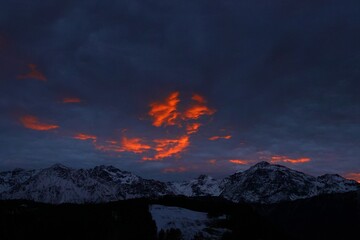sunset in the mountains
