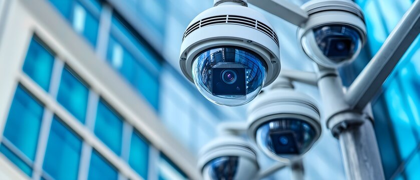 Modern Surveillance Cameras in Urban Setting