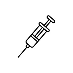 Fototapeta premium A syringe icon, representing injections, vaccines, or medical treatments, commonly used in healthcare-related visuals.