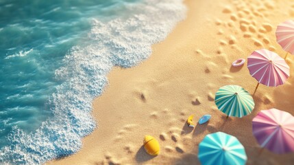 Fototapeta premium Beach Umbrellas and Summer Vibes
