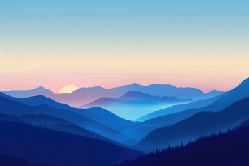 Winter mountains landscape sunrise outdoors scenery.