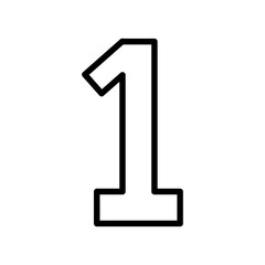 Simple outline icon of the number one, representing numerals or rankings.