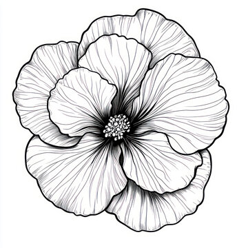 black and white flower drawing