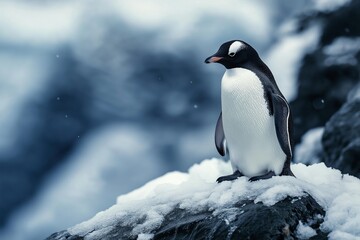 Fototapeta premium penguin in the arctic by generative ai
