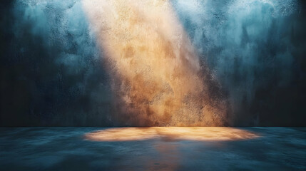 Obraz premium Grungy Concrete Wall with Light Beam Background Illustration