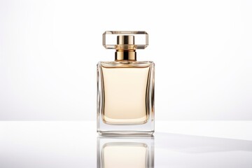 Perfume bottle cosmetics white background container.