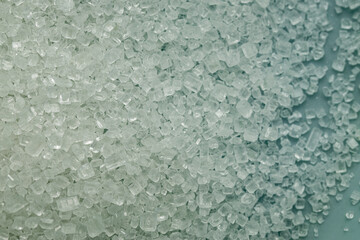 White sugar crystals close up.