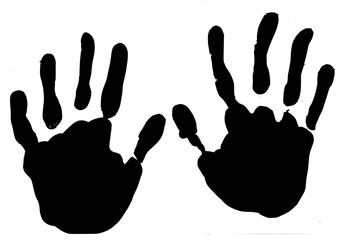 hand print on white background