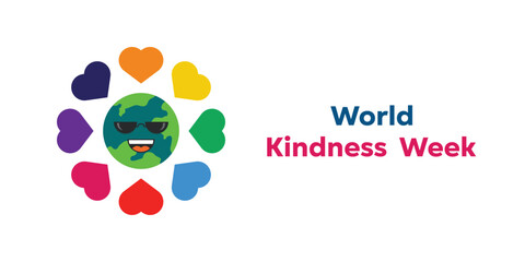 World Kindness Week. Great for cards, banners, posters, social media and more. White background.