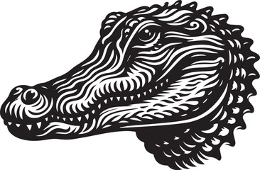 Naklejka premium Alligator head silhouette black vector artwork design