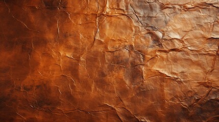Abstract Pattern of Crinkled Paper in Warm Brown Tones with Subtle Variations in Texture and Light