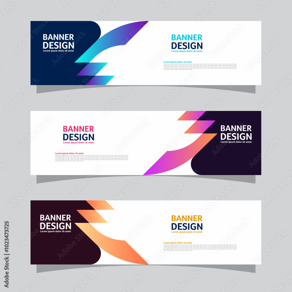 Canvas Prints vector set of landscape banner background design concept. colorful background business layout templa