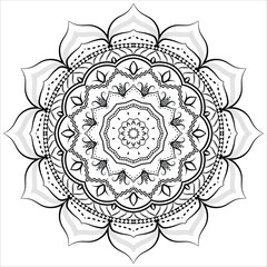Mandala. Ethnic decorative element. Hand drawn backdrop. Islam, Arabic, Indian, ottoman motifs