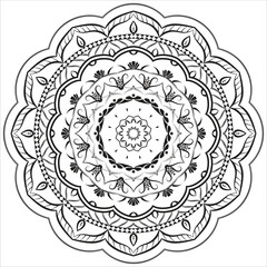 Mandala. Ethnic decorative element. Hand drawn backdrop. Islam, Arabic, Indian, ottoman motifs