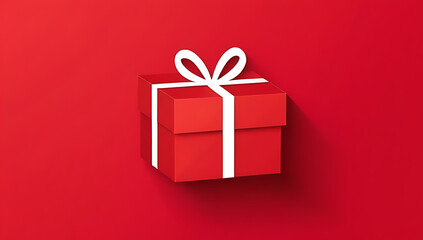 Obraz premium christmas gift box pattern vibrant red background