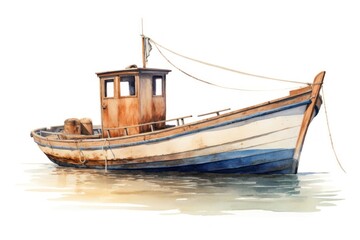 Fototapeta premium Fishing boat watercraft sailboat vehicle.