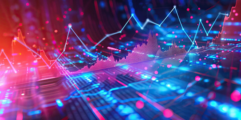 Market Trends Graph Abstract Backdrop for Investment Presentation