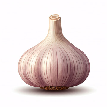 single garlic clove illustration on white background