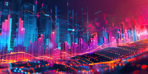 Market Trends Graph Abstract Backdrop for Investment Presentation