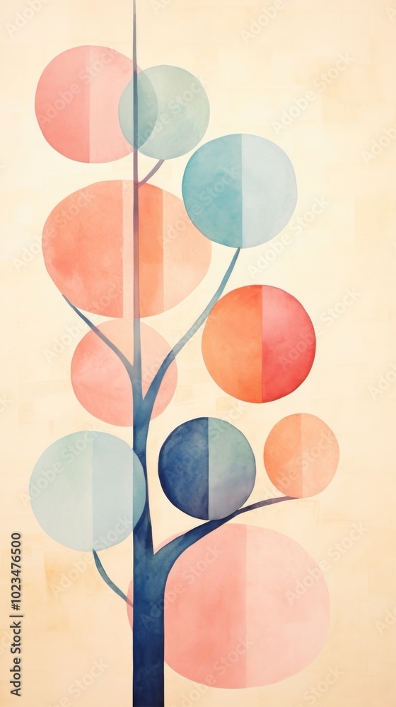 Wall mural Tree abstract painting pattern.