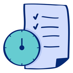 Schedule icon in lineal color style