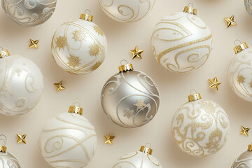 Christmas Background PowerPoint Template with Festive Elements and Decorations