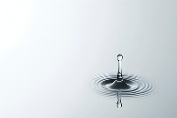 Captivating Raindrop Splash on Pristine White Background