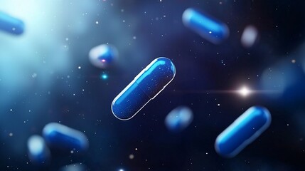 Futuristic Healthcare Floating in Cosmic Space - Alien Technology and Cosmic Background for Sci-Fi and Medical Concepts