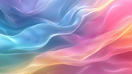Abstract Background with Wavy Lines in Blue, Yellow, and Pink
